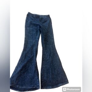 New Mix Brand Ladies Flair Elastic Waist Pull On Jeans Size Small